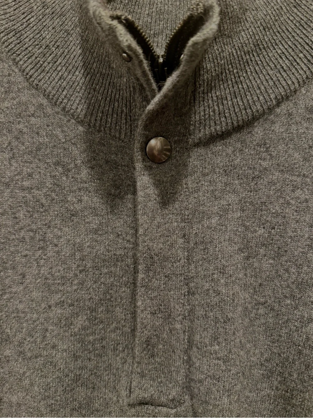 Banana Republic Men’s Gray Zip-Neck Sweater Merino Wool
